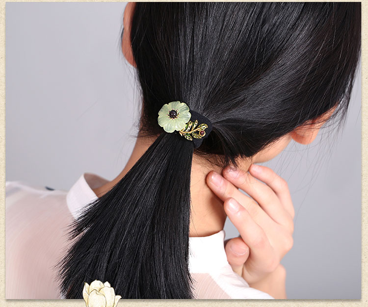 古風(fēng)小清新風(fēng)發(fā)圈，岫玉復(fù)古頭繩頭飾