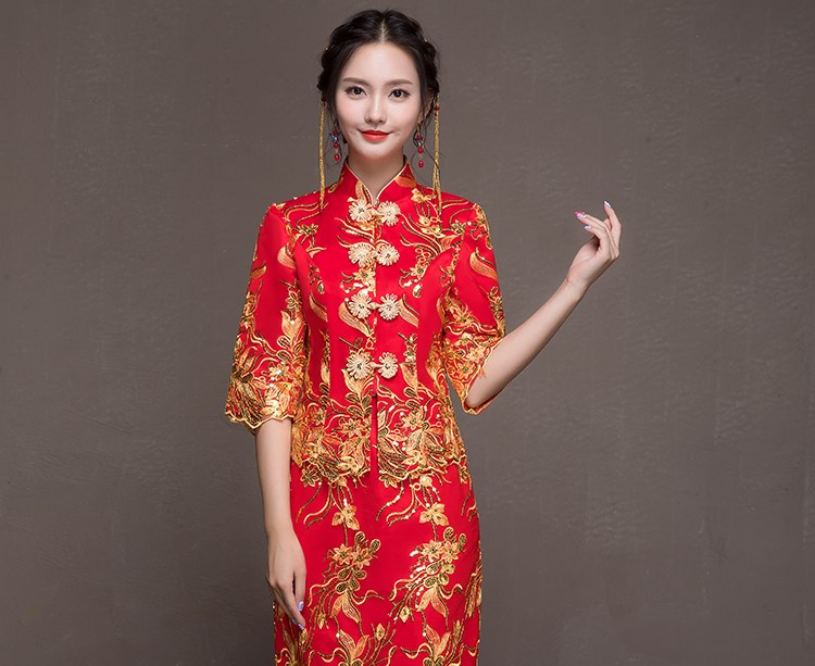 優(yōu)雅端莊中式禮服，唯美新娘禮服