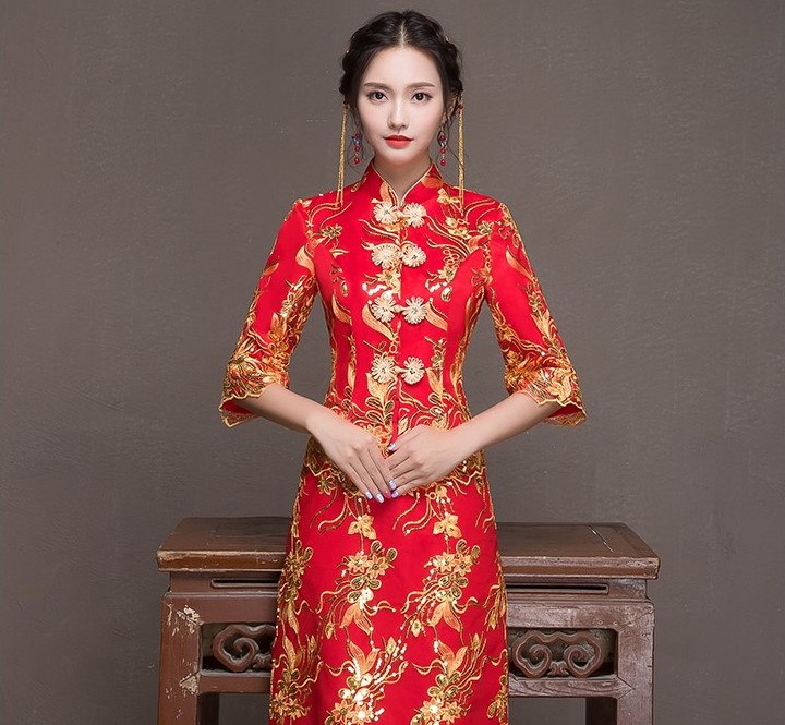 優(yōu)雅端莊中式禮服，唯美新娘禮服