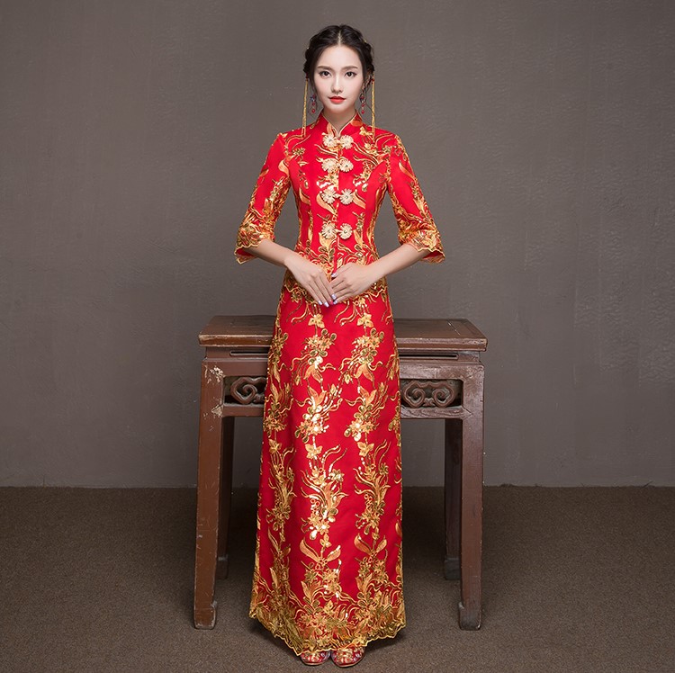 優(yōu)雅端莊中式禮服，唯美新娘禮服