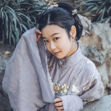 素雅灰色漢服女生頭像，唯美古風(fēng)真人頭像
