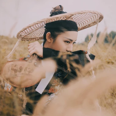霸氣帶斗笠女生頭像，唯美古風(fēng)真人頭像