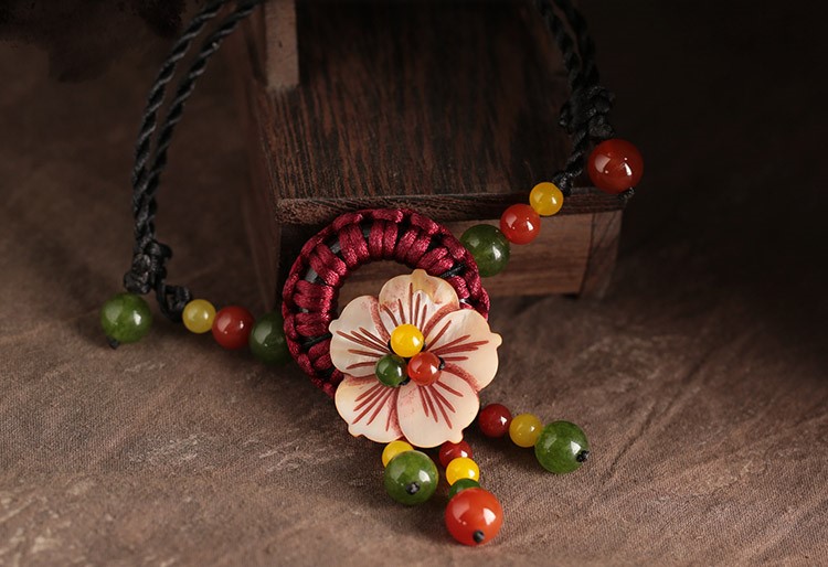 花開一夏腳鏈:古風(fēng)花朵裝飾手工編織腳鏈