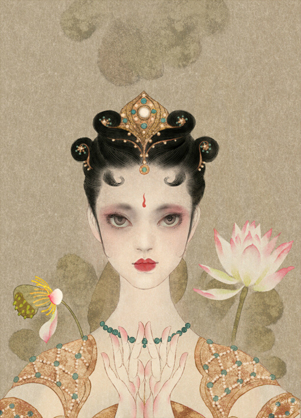 唯美家佳樂(lè)文學(xué)女子手繪插畫(huà)二