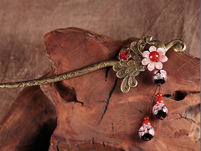 古典古風(fēng)發(fā)簪：孔嫣浪漫盤(pán)發(fā)簪子頭飾