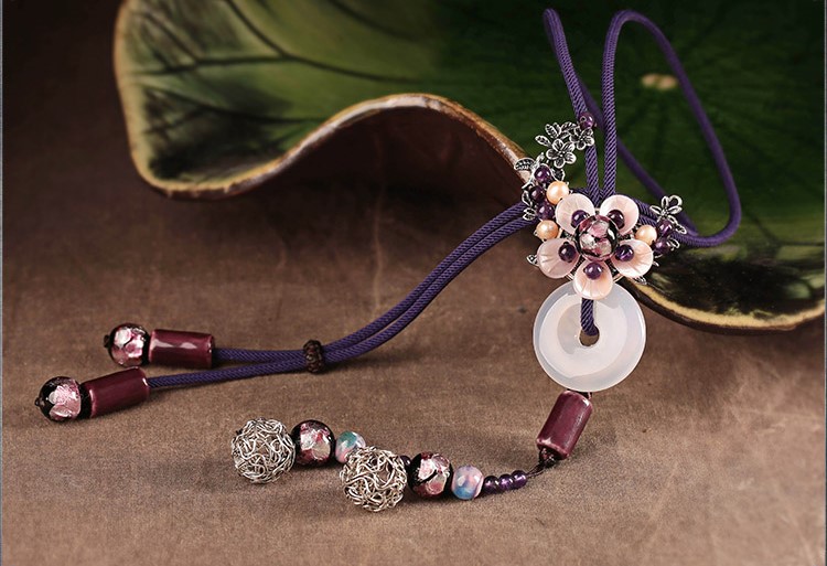 簡約平安扣吊墜復(fù)古毛衣鏈項鏈首飾