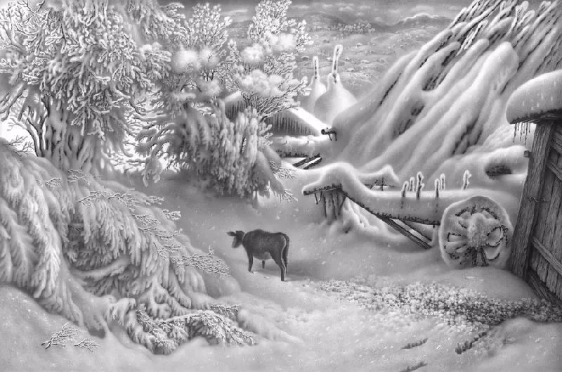 畫雪成魔黑白插畫：純粹用心把一件事反復(fù)做