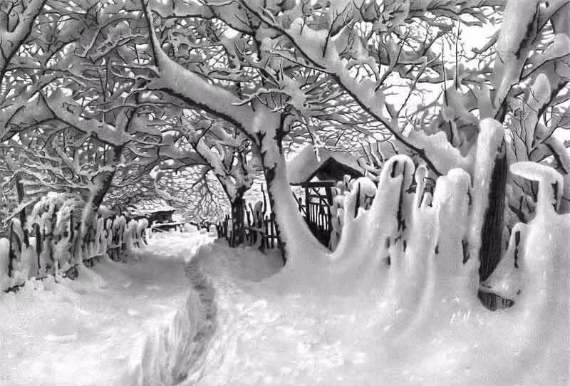 畫(huà)雪成魔黑白插畫(huà)：純粹用心把一件事反復(fù)做