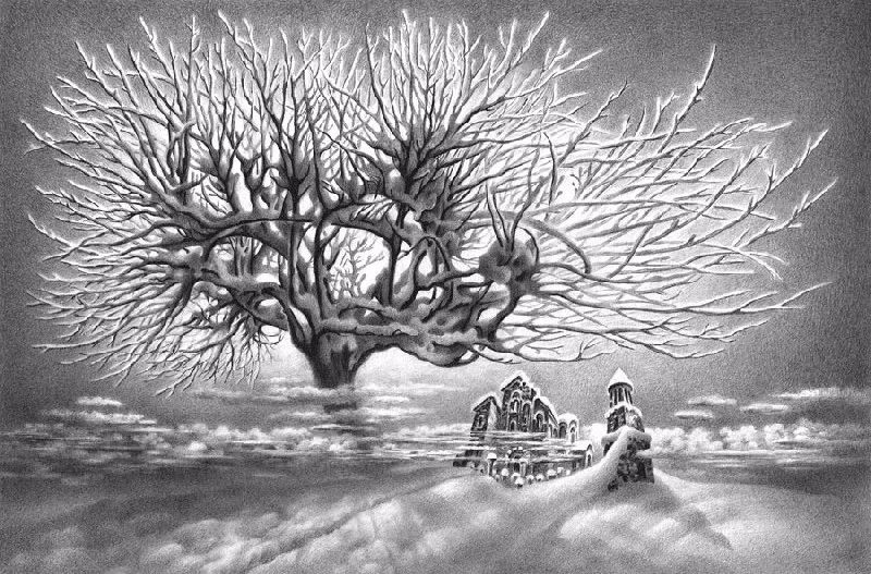 畫(huà)雪成魔黑白插畫(huà)：純粹用心把一件事反復(fù)做