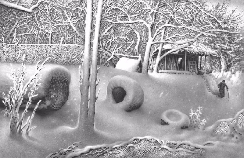 畫雪成魔黑白插畫：純粹用心把一件事反復做