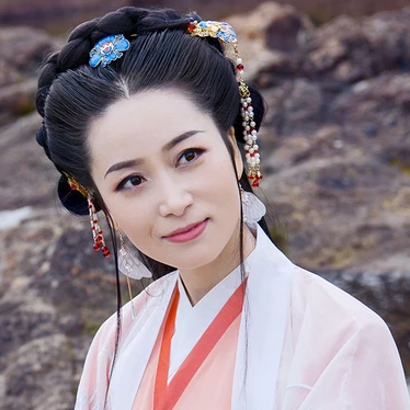 珠簾斗笠女生頭像，唯美古風真人頭像