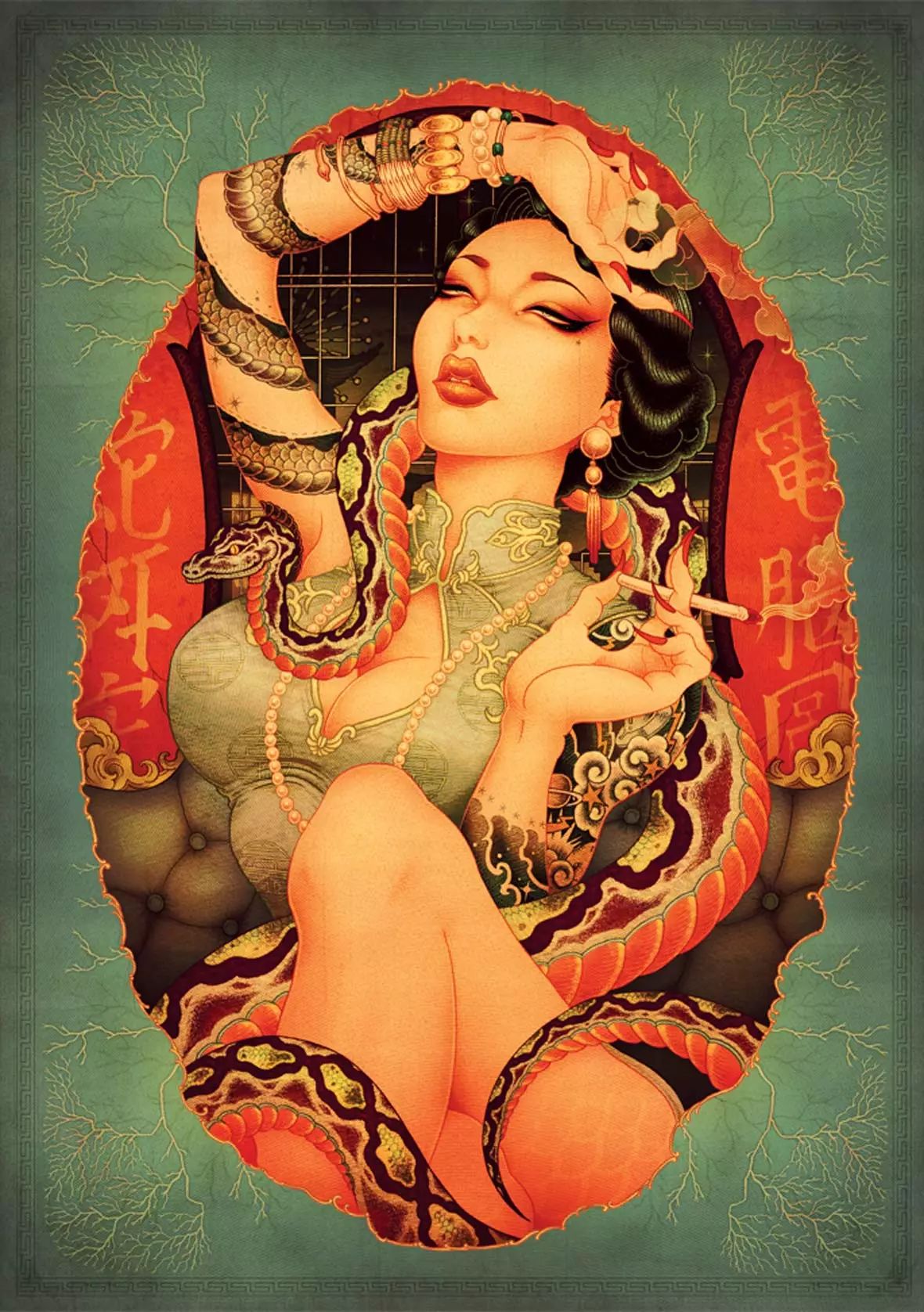 洋溢著肉欲的插畫：日本畫家筆下的東方美感！