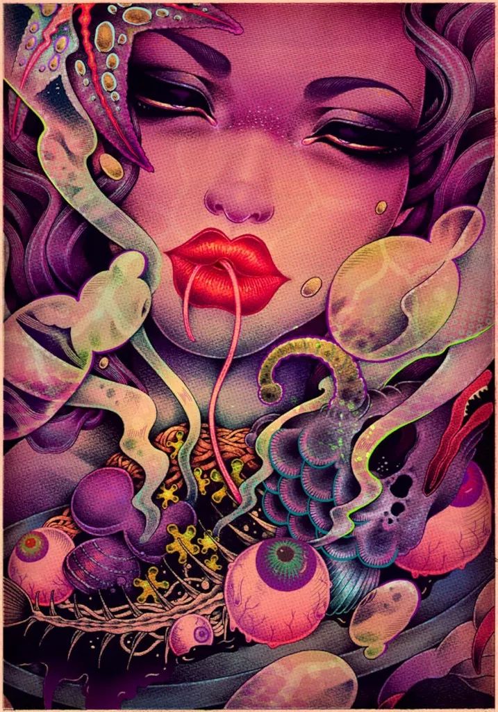 洋溢著肉欲的插畫：日本畫家筆下的東方美感！