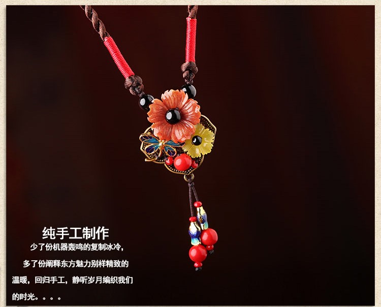 古銅紋理韻味首飾：民族風鎖骨鏈項鏈