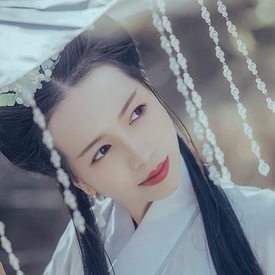 珠簾傘文藝女生頭像，唯美古風(fēng)真人頭像
