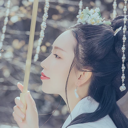 珠簾傘文藝女生頭像，唯美古風(fēng)真人頭像