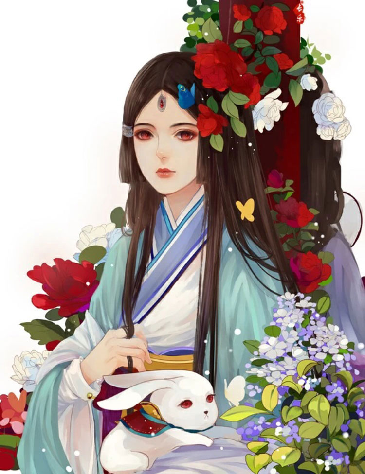 家佳樂文學(xué)美女手繪插畫圖片，五款唯美古風(fēng)人物