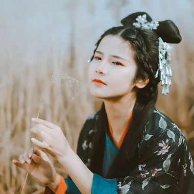 蘆葦飄揚(yáng)女生頭像，唯美古風(fēng)真人頭像