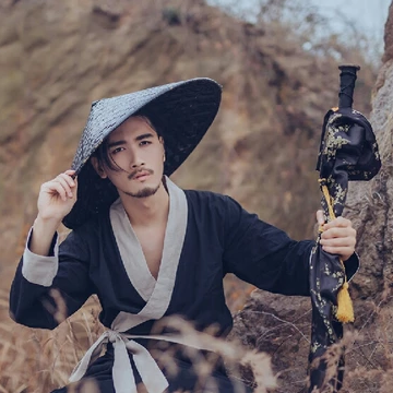 霸氣帶斗笠男生頭像，唯美古風(fēng)真人頭像