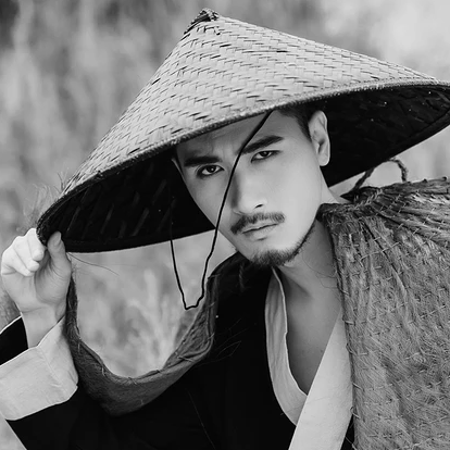霸氣帶斗笠男生頭像，唯美古風(fēng)真人頭像