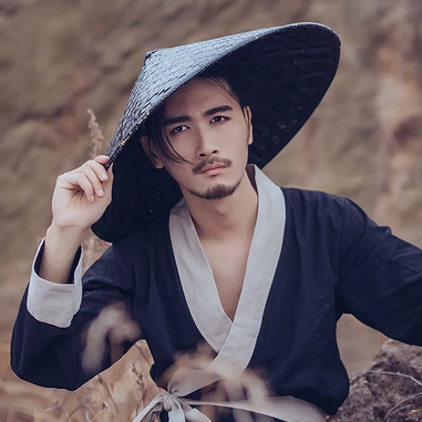 霸氣帶斗笠男生頭像，唯美古風(fēng)真人頭像