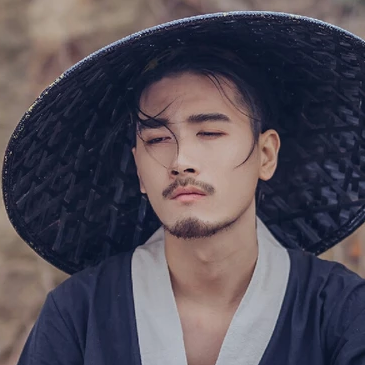 霸氣帶斗笠男生頭像，唯美古風(fēng)真人頭像