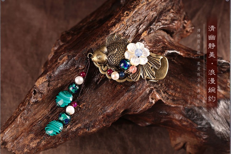 古風(fēng)古典醉魚(yú)游發(fā)夾頭飾