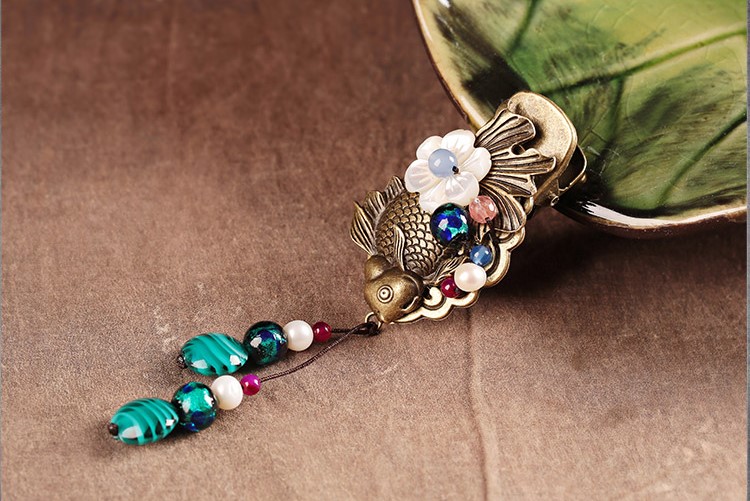 古風(fēng)古典醉魚(yú)游發(fā)夾頭飾