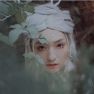 森林精靈文藝女生頭像，唯美古風真人頭像
