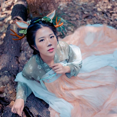 麋鹿精靈女生頭像，唯美古風真人頭像