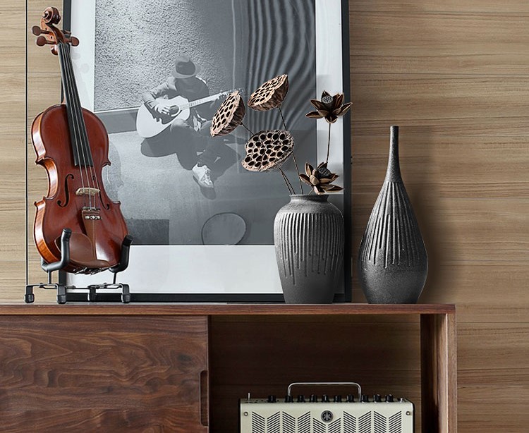 復(fù)古粗陶插花藝術(shù)：禪意曜黑簡約插花