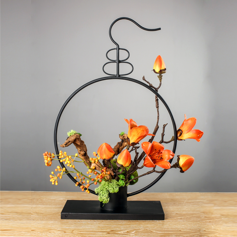 新中式插花藝術:仿真植物花卉擺件