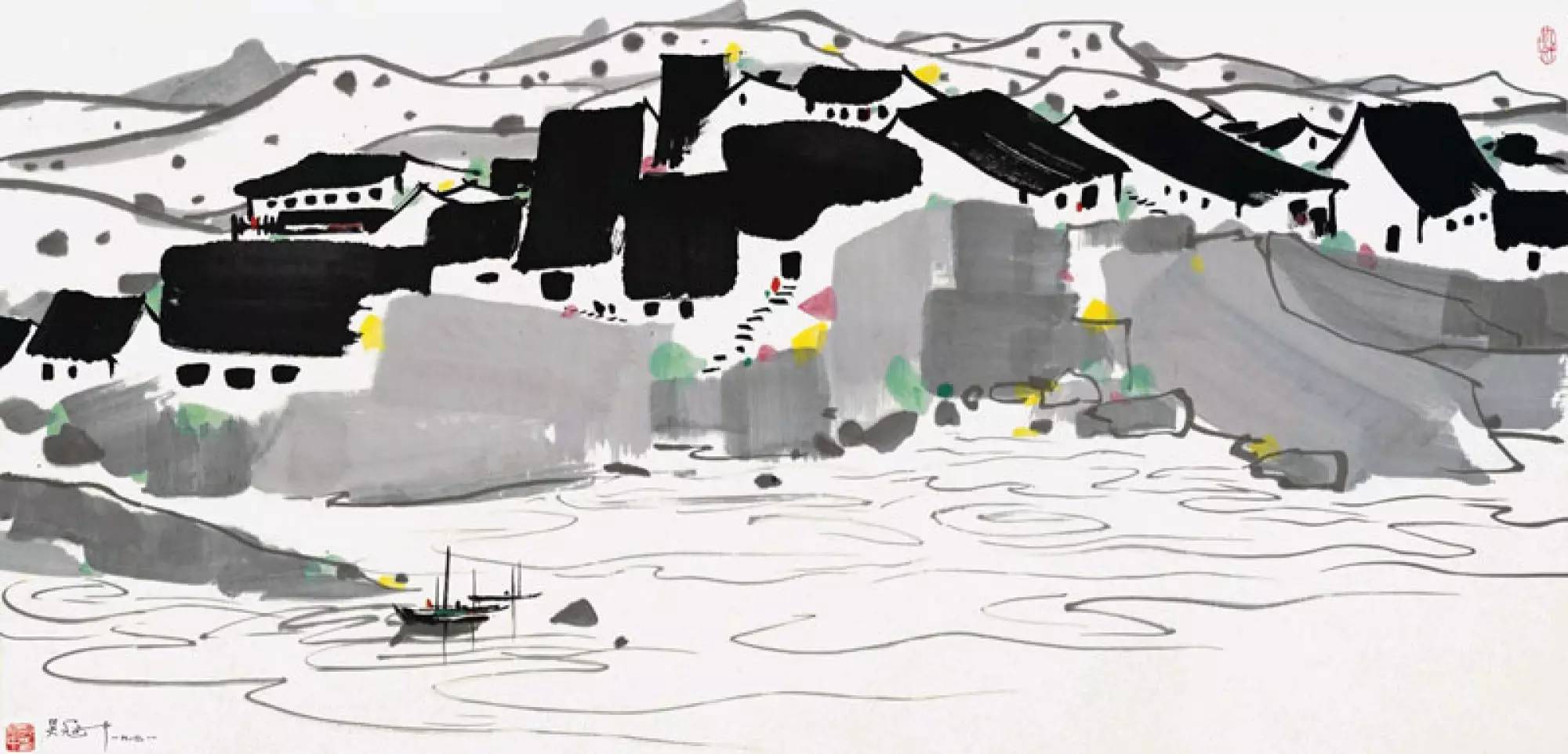 吳冠中的水墨國畫集合，中國藝術(shù)最顯眼的景觀