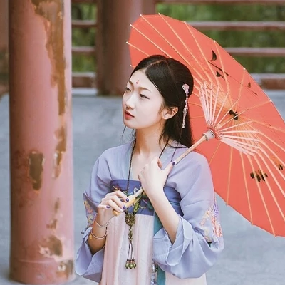 清新帶傘女生頭像，唯美古風(fēng)真人頭像