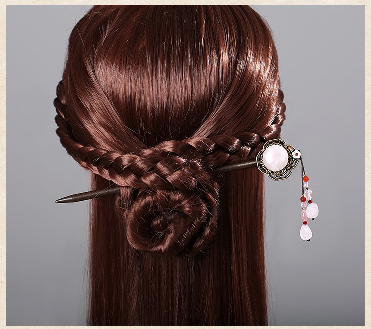 古風(fēng)淑女公主流蘇珠釵，岫玉發(fā)釵發(fā)簪頭飾