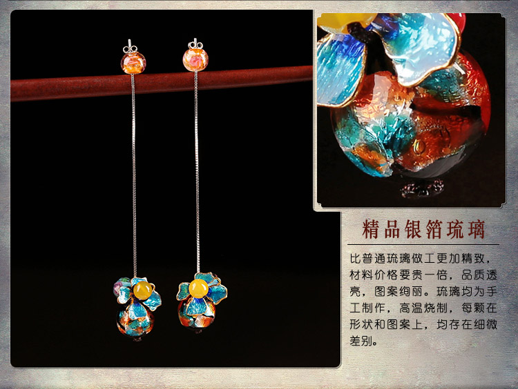 清新家佳樂文學(xué)耳墜，詩意銀線耳環(huán)首飾