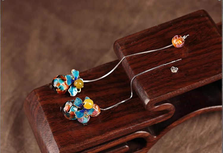 清新家佳樂文學(xué)耳墜，詩意銀線耳環(huán)首飾