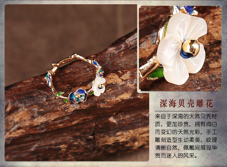 花清典雅指環(huán)，家佳樂(lè)文學(xué)簡(jiǎn)約戒指首飾