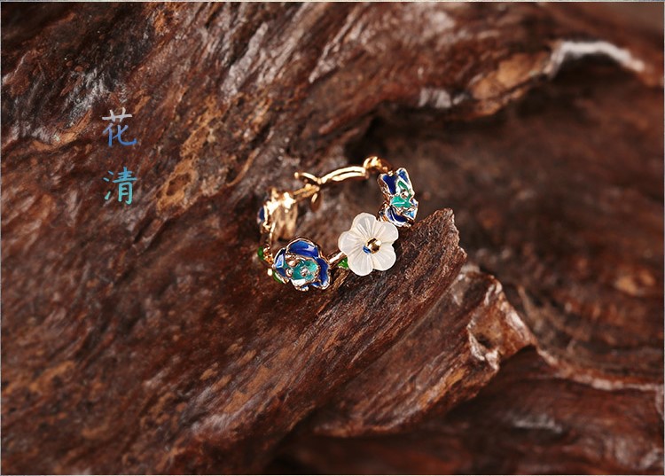 花清典雅指環(huán)，家佳樂(lè)文學(xué)簡(jiǎn)約戒指首飾