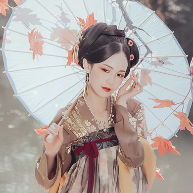 秋千仕女帶團(tuán)扇女生頭像，唯美古風(fēng)真人頭像