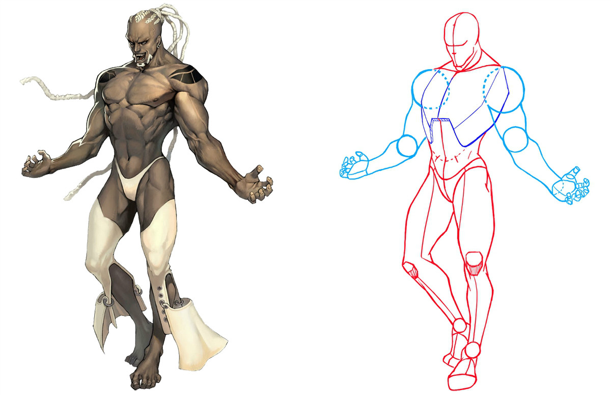 動漫人物圖片，動漫人體結(jié)構(gòu)骨骼提煉線稿