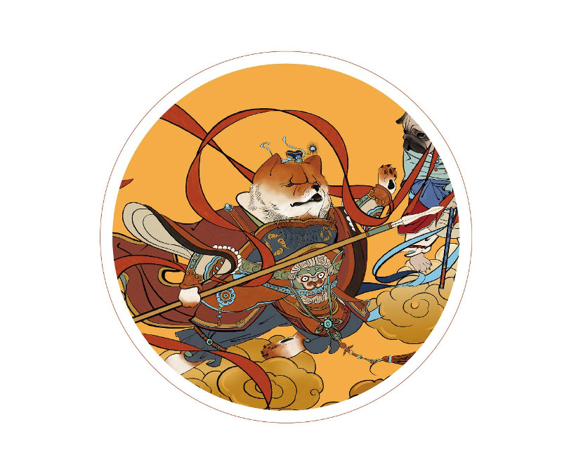 新穎風格新年海報，狗年特色海報設計