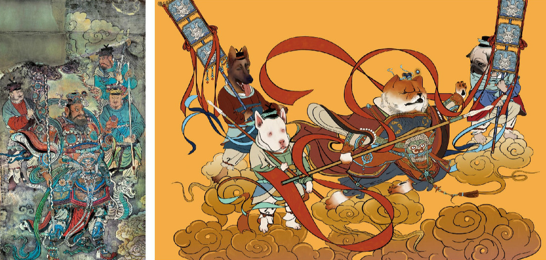 新穎風格新年海報，狗年特色海報設計