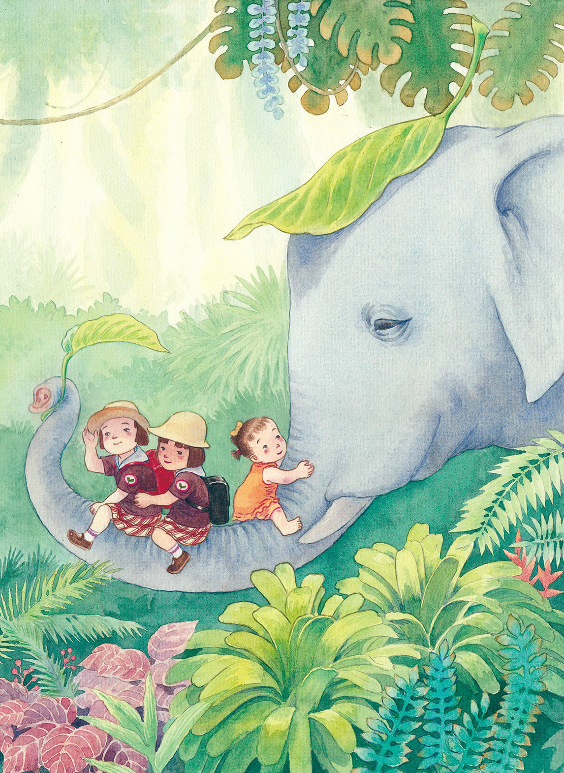 歡樂多姿的兒童世界，一組水彩兒童手繪插畫