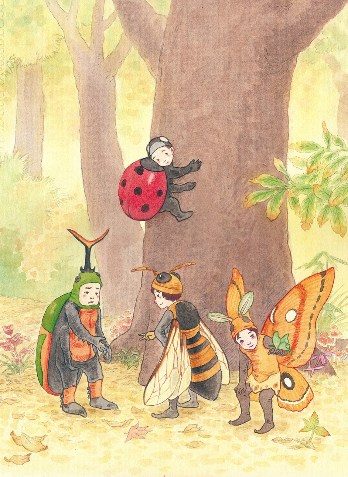 歡樂多姿的兒童世界，一組水彩兒童手繪插畫