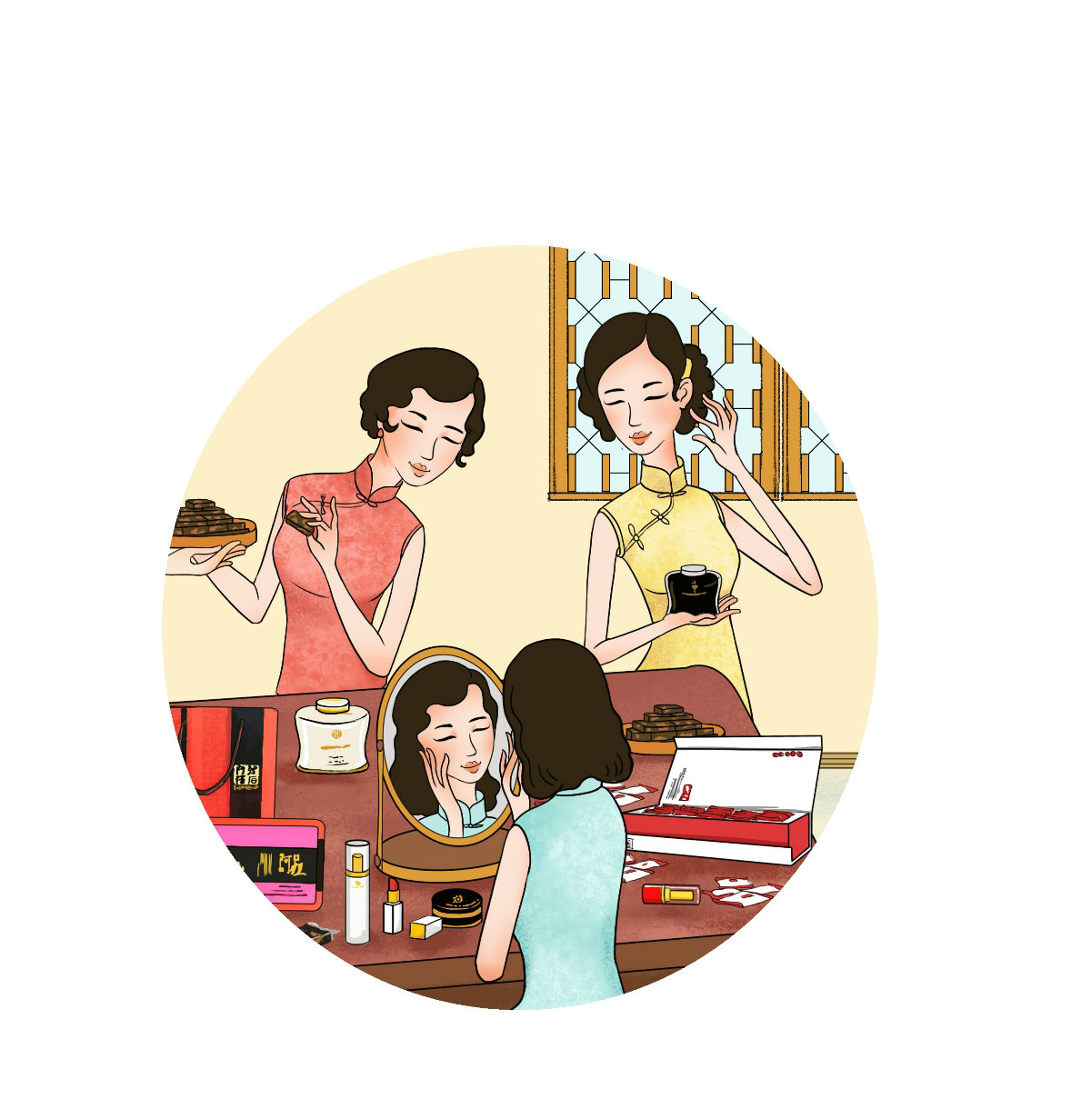 一款家佳樂文學化妝品宣傳插畫，廣告插畫設計