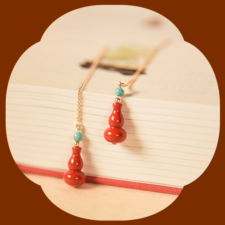 葫蘆吊墜耳線耳環(huán)，吉祥福氣耳環(huán)首飾