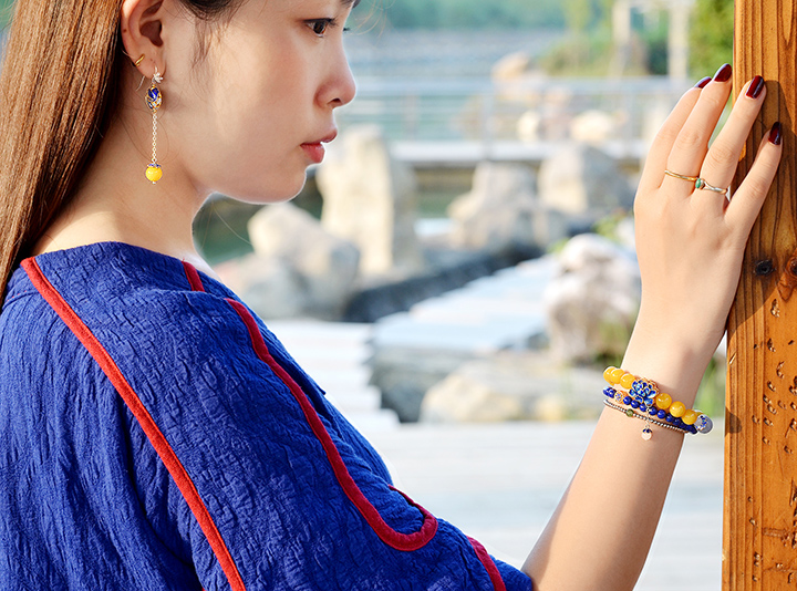 游園驚夢流金耳飾，銀牡丹長款耳環(huán)首飾