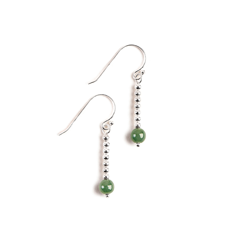 緬甸玉長款耳飾，天然翡翠銀耳環(huán)首飾