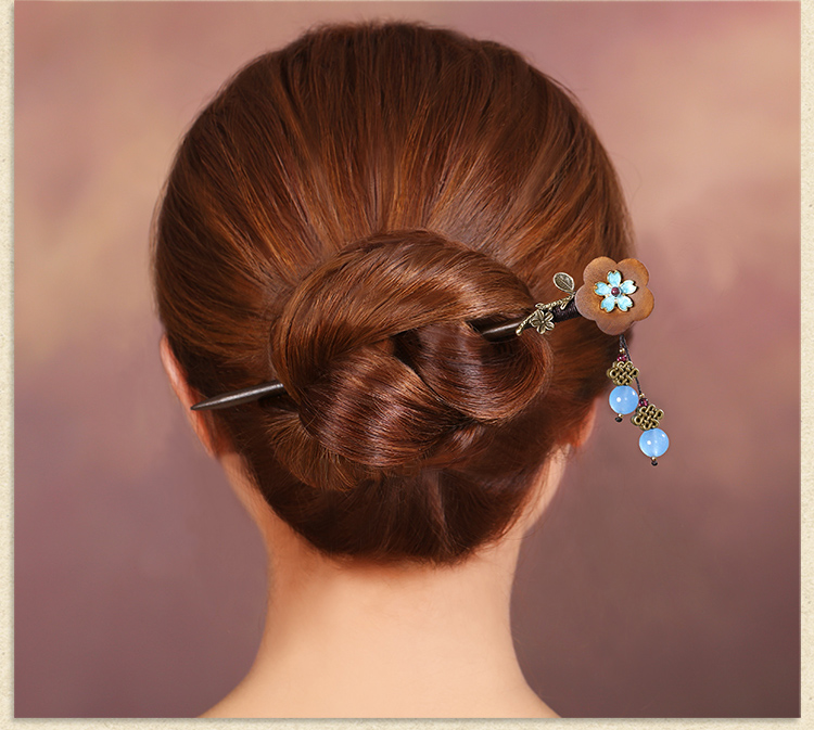 復(fù)古流蘇發(fā)簪步搖，木花民族風(fēng)簪子頭飾